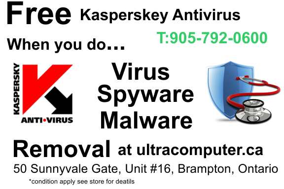Virus, Spyware and Malware Removal + Free Kaspersky Antivirus